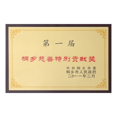 第一屆桐鄉(xiāng)慈善特別貢獻(xiàn)獎